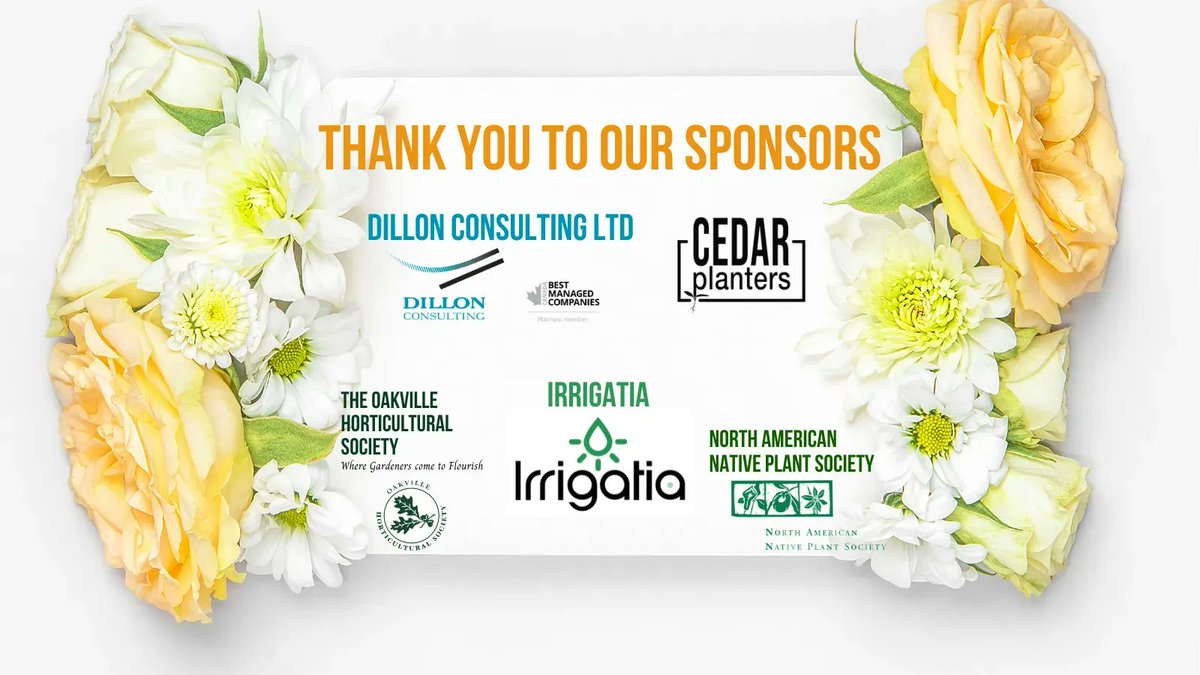 Halton Food would like to thank the following sponsors:
Dillon Consulting Ltd.
Cedar Planters
Irrigatia
The Oakville Horticultural Society
North American Native Plant Society

Your support is very much appreciated. Visit HGW website for more info: sites.google.com/view/halton-ga…