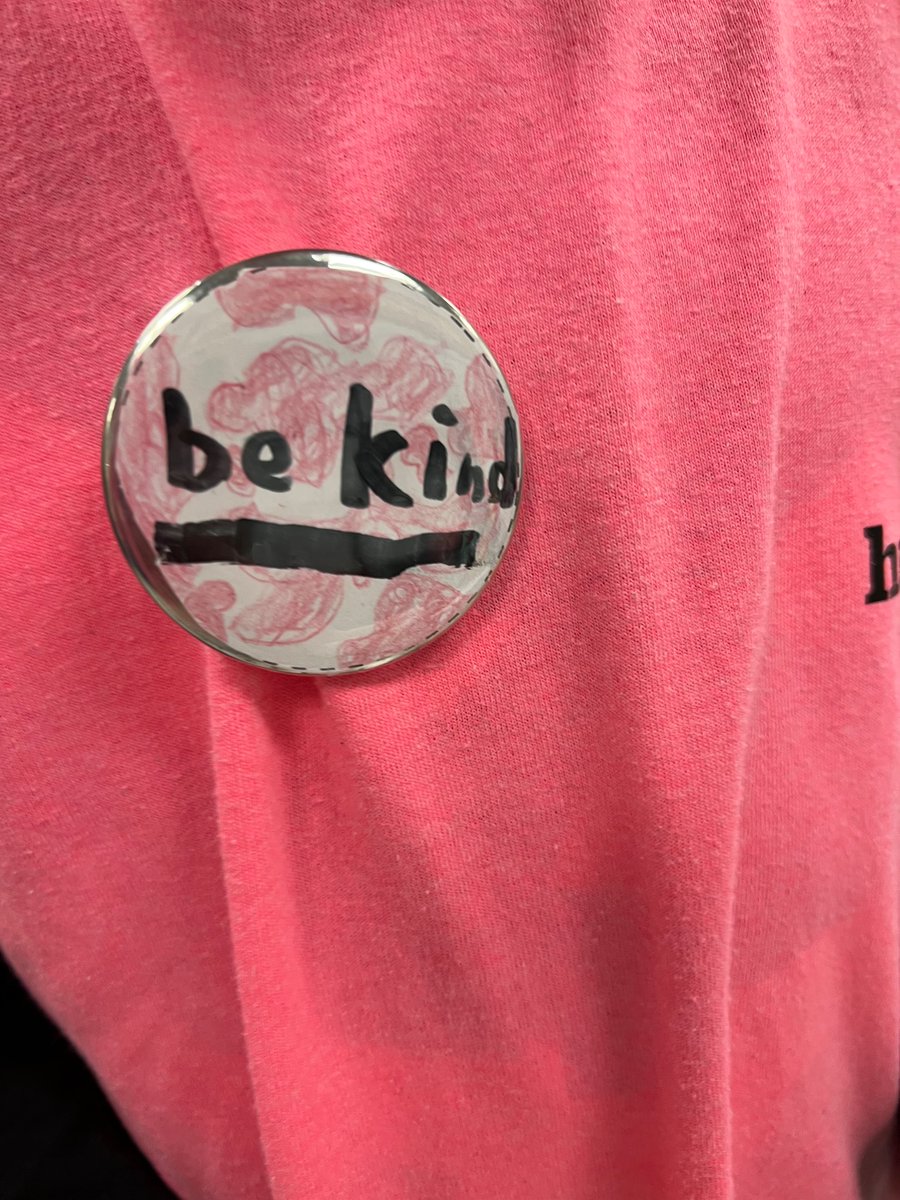 We made #PinkShirtDay buttons for ourselves and for students in another class today! 
I also learned a new Ojibwe word from a student in Grade 6! 
Gzheyaadzin. Be Kind.
<a href="/hwburgessps/">H. W. Burgess PS</a>
