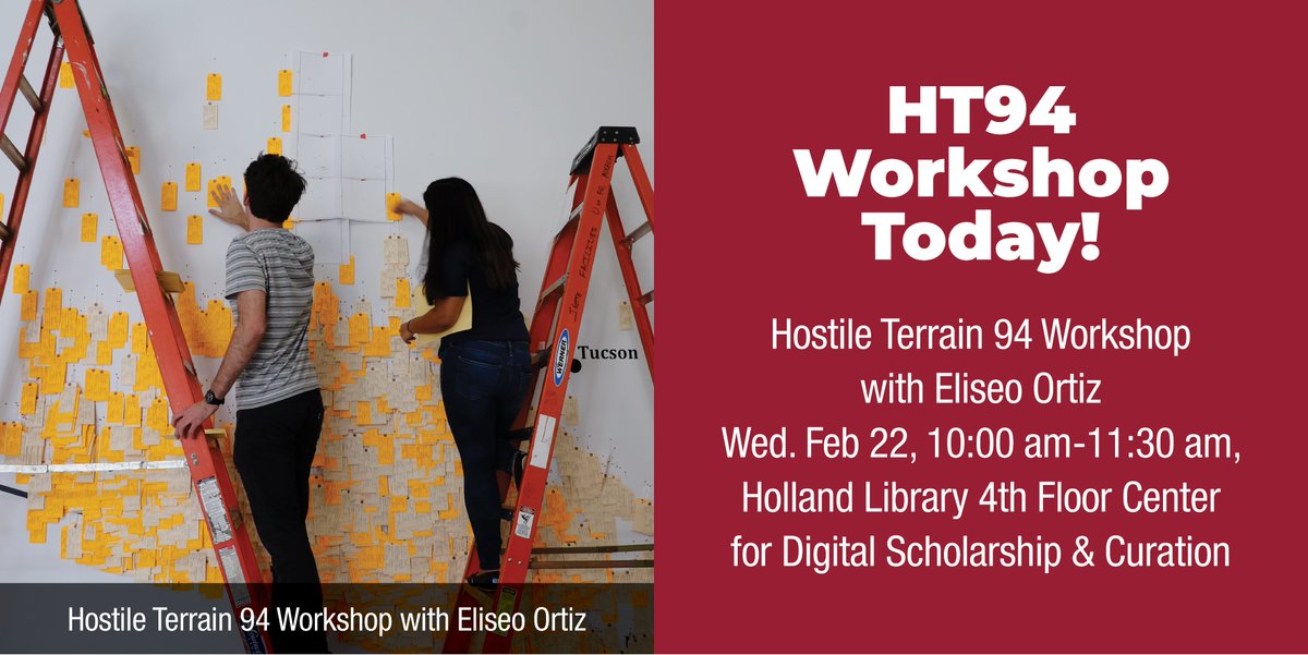 Jordan Schnitzer Museum of Art WSU (@wsuartmuseum) on Twitter photo COUGS needed for a workshop 2/22 from 10:00-11:30 at the Holland Library 4th Floor Center for Digital Scholarship & Curation. To participate provost.wsu.edu/hostile-terrai…
#WSUartmuseum #GoCougs #jordanschnitzermuseumofart #HT94 <a href="/UMP_LosAngeles/">Undocumented Migration Project, Inc. (UMP)</a> @wsucce <a href="/WSU_MSS/">WSU MSS</a> <a href="/intl_cougs/">WSU International Center</a> <a href="/WSU_GPSA/">WSU GPSA</a> COUGS needed for a workshop 2/22 from 10:00-11:30 at the Holland Library 4th Floor Center for Digital Scholarship & Curation. To participate provost.wsu.edu/hostile-terrai…
#WSUartmuseum #GoCougs #jordanschnitzermuseumofart #HT94 <a href="/UMP_LosAngeles/">Undocumented Migration Project, Inc. (UMP)</a> @wsucce <a href="/WSU_MSS/">WSU MSS</a> <a href="/intl_cougs/">WSU International Center</a> <a href="/WSU_GPSA/">WSU GPSA</a>