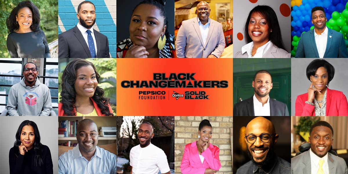 Doritos's tweet photo. Congratulations to our 2023 #SOLIDBLACK Changemakers 🎉 These inspiring Black non-profit leaders are boldly making an impact through innovation, leadership, and action. We're proud to work with the @PepsiCo Foundation to support their efforts to drive culture & change. https://t.co/0VVbrYKbda