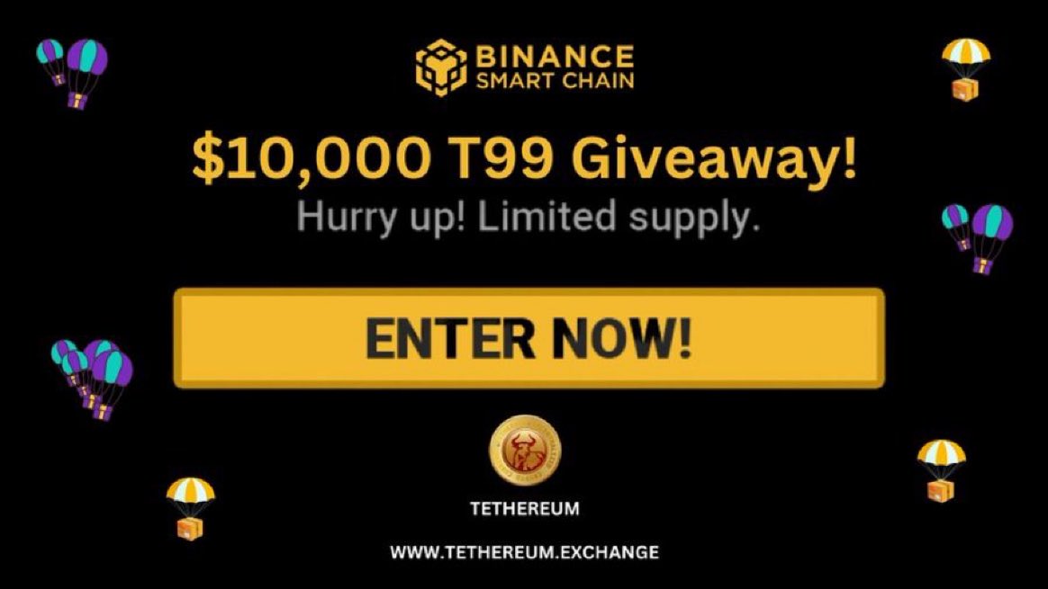 TethereumToken's tweet photo. 💸 $10,000 #Giveaway 💸

Participate Till 1st March🤑

Rules: 👇

1️⃣ Tag 2 friends
2️⃣ Must Like, Follow &amp; Retweet
3️⃣ Join :  https://t.co/ThfUb0EgNs

Enroll Now 🚨

#Crypto #Contest #Competition #TethereumExchange #T99 #TethereumToken #Tethereum #Airdrop #GiveawayAlert https://t.co/EbYUYzKPE7
