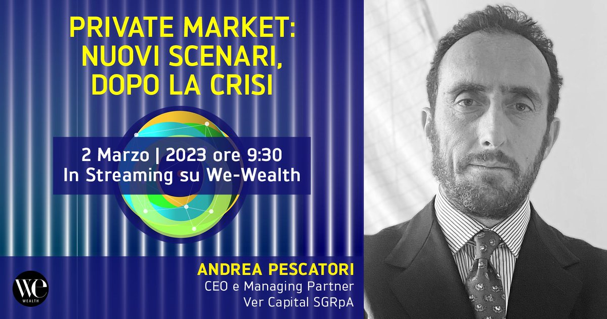 vercapitalsgr's tweet photo. Il 2 marzo @PescatoriVerCap, AD di Ver Capital, parteciperà ad un evento digitale organizzato da @we__wealth. L'incontro sarà l'occasione per rispondere alle principali domande sul futuro dei #privatemarket.

Leggi qui il programma completo:
https://t.co/4xhBjEXQUB https://t.co/Aq45tRGBxn