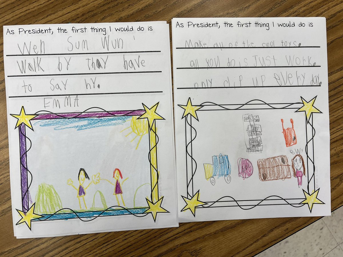 meg_broadfoot's tweet photo. President’s Day writing! 🇺🇸 What a place the world would be if my friends were the president!!! @GWTPrimary https://t.co/qe16N3Sn5l