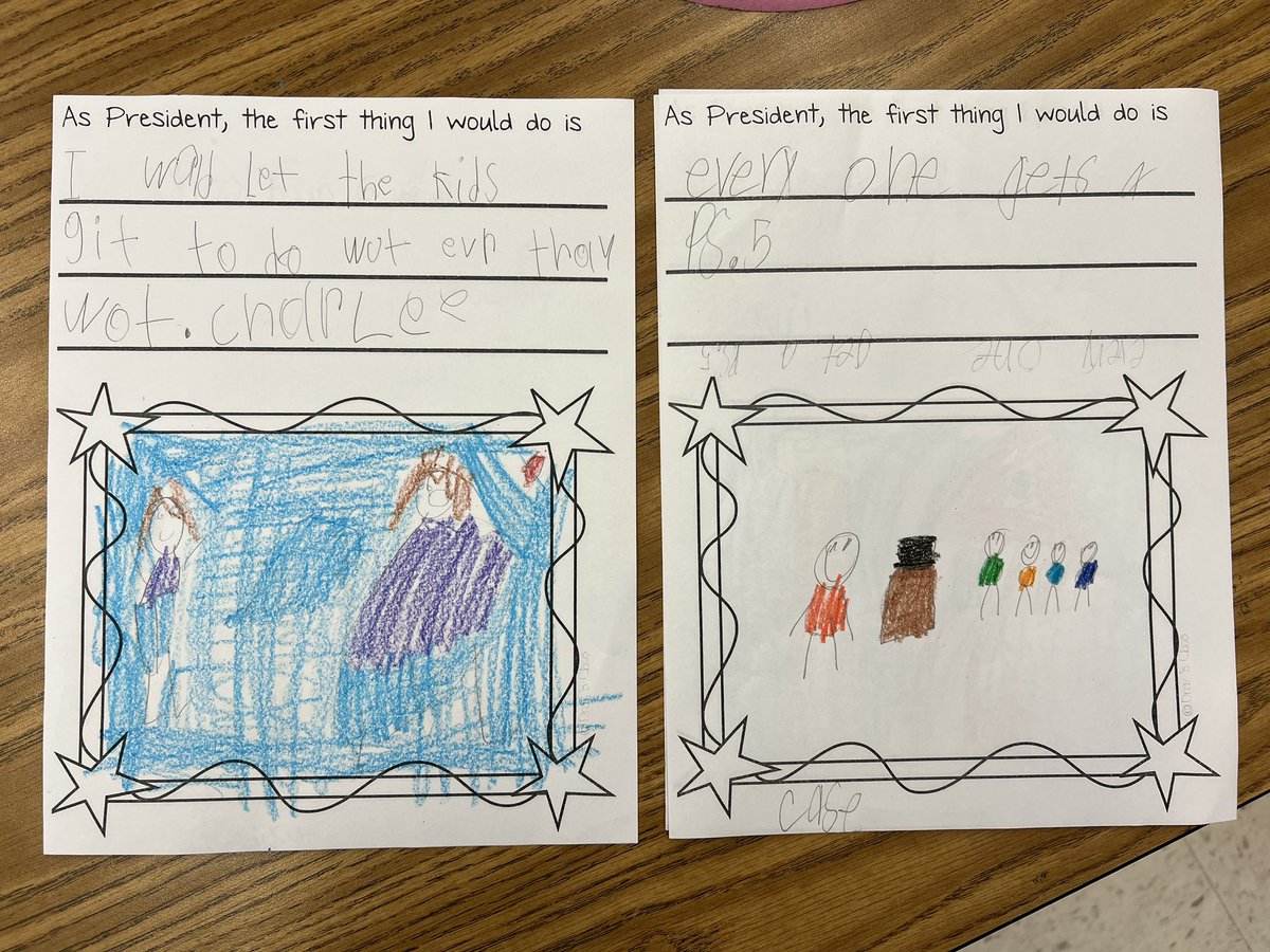 meg_broadfoot's tweet photo. President’s Day writing! 🇺🇸 What a place the world would be if my friends were the president!!! @GWTPrimary https://t.co/qe16N3Sn5l