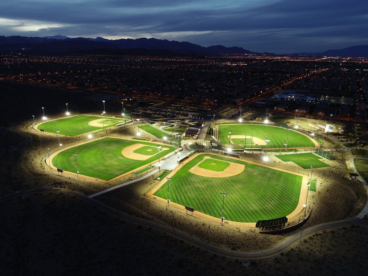 tjkengineers's tweet photo. The lighting design at Desert Diamonds Baseball Complex is a prime example of selecting the proper light fixtures to project light downward, keep glare out of nearby neighborhoods, and avoid light trespass.

Photo By: George Babakitis, AIA, LEED AP  I  LAS VEGAS, NV https://t.co/eFz5wHzUo2