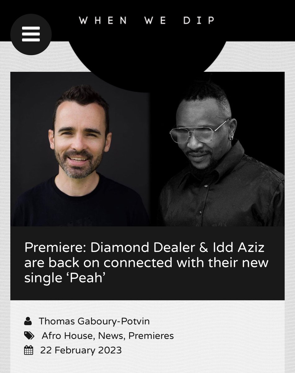 DJDiamondDealer's tweet photo. 💎 @WhenWeDip #Premiere 
Peah with @iddaziz 🌍🌍🌍🌍🌍🌍🌍

https://t.co/yvqnSJcK4o

#whenwedip #afrohouse https://t.co/wPXfJ5kN8U