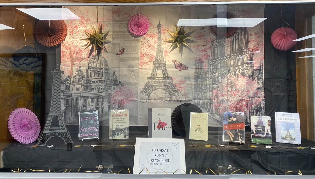 ProspectKLC's tweet photo. C’est fantastique, it’s French week!  Stop by the KLC to see the wonderful display created by Prospect’s French Club 😃 https://t.co/jW8tDYawog