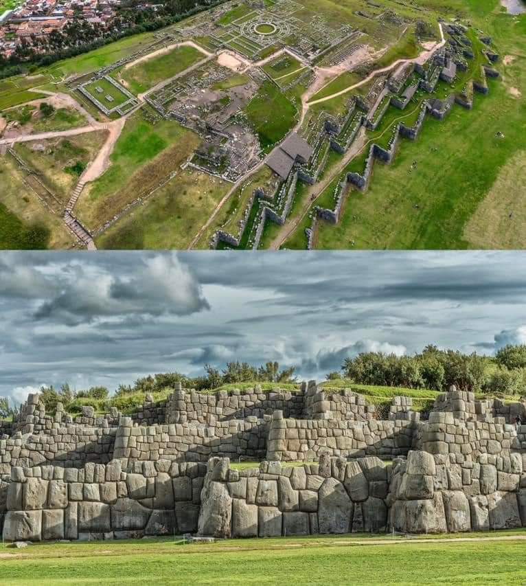 A 15th Century CE, Incan Sacsayhuamán citadel in Cusco, Peru. Huge stones, used in construction of its massive terrace drystack walls (no mortar), can weight up to almost 200 tons, and are so closely spaced that a piece of paper will not fit between many of them.

#drthehistories