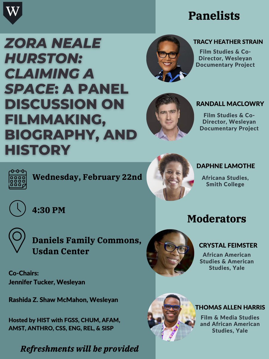 What a privilege to be on this panel with @thstrain, #RandallMaclowery, @cfeimster and @ThomasAHarris  #ZoraNealeHurstonClaimingASpace; a brilliant documentary about a genius writer and thinker