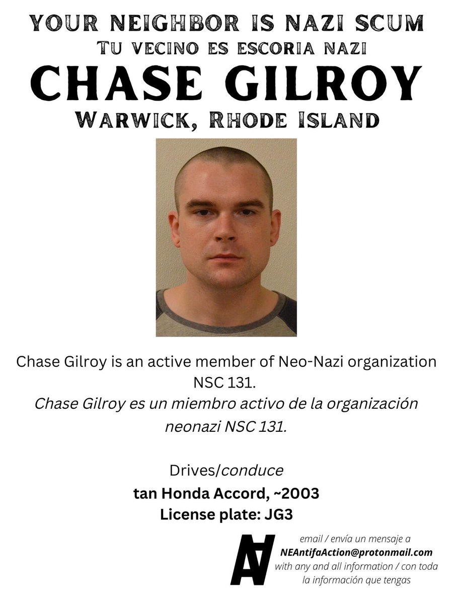 ctjbgc's tweet photo. We messed up and named the wrong Nazi. There’s unfortunately too many to keep track of and we even debated which one of these assholes drives the gold Honda last night. Whoops. So here’s our actual drive-by-slurrer. https://t.co/37m5MhDEU4