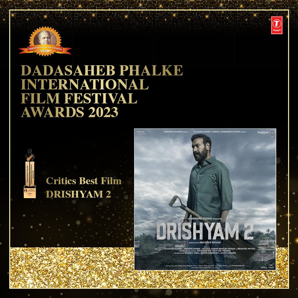 Congratulations to the whole team of #Drishyam2 for bagging the Critics Best Film award!

@ajaydevgn #AkshayeKhanna #Tabu @shriya1109 #RajatKapoor @ishidutta #MrunalJadhav @AbhishekPathakk #BhushanKumar @KumarMangat #KrishanKumar @andhareajit @ThisIsDSP #SanjeevJoshi @AChowksey