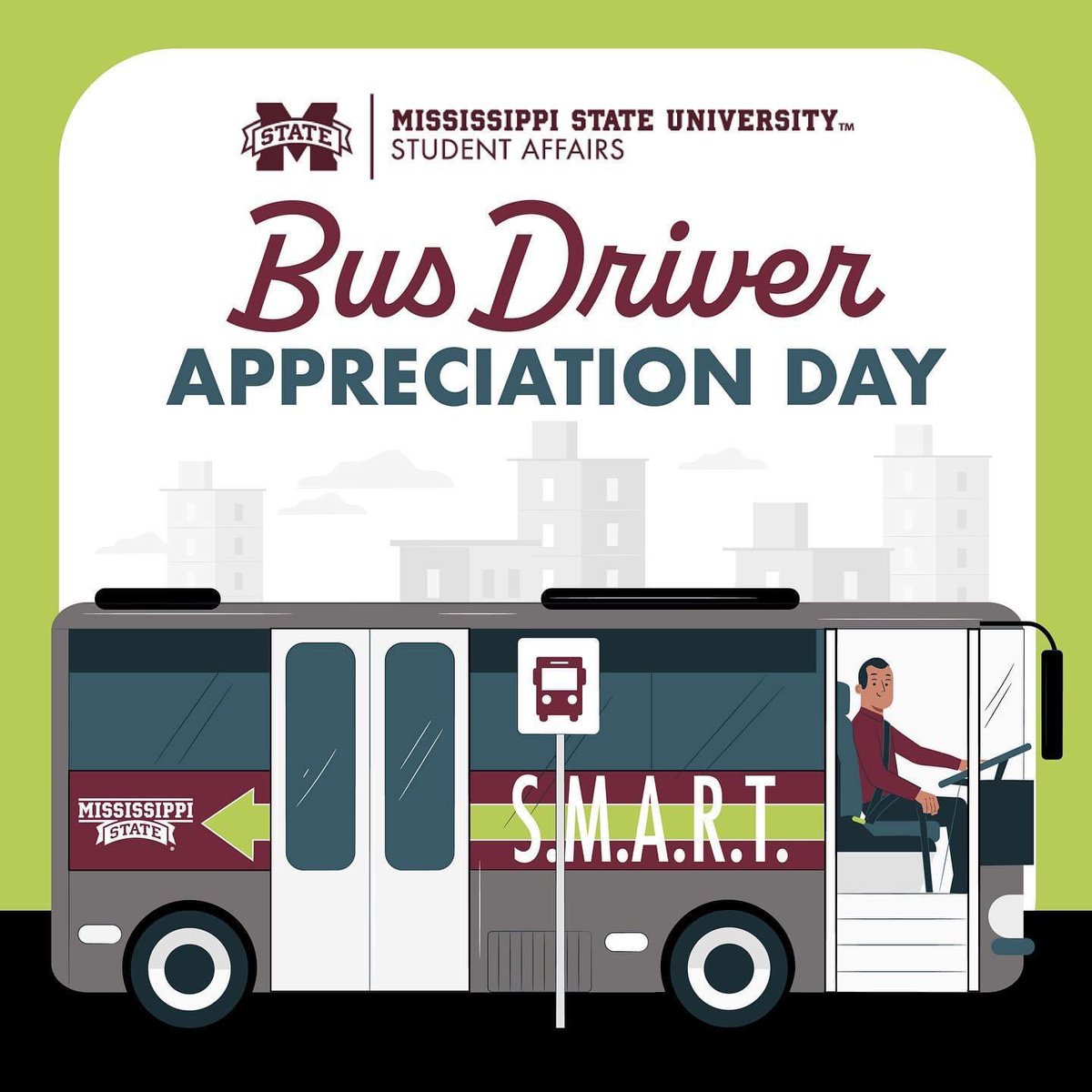 DrReginaHyatt's tweet photo. Many thanks to our @msuprkg_trnst bus driving team! Appreciate all you do each day to get riders safely where they are going in a timely manner and with kindness &amp; grace. Thank y’all! #HailState #BusDriversRock https://t.co/E2u9oKoq88