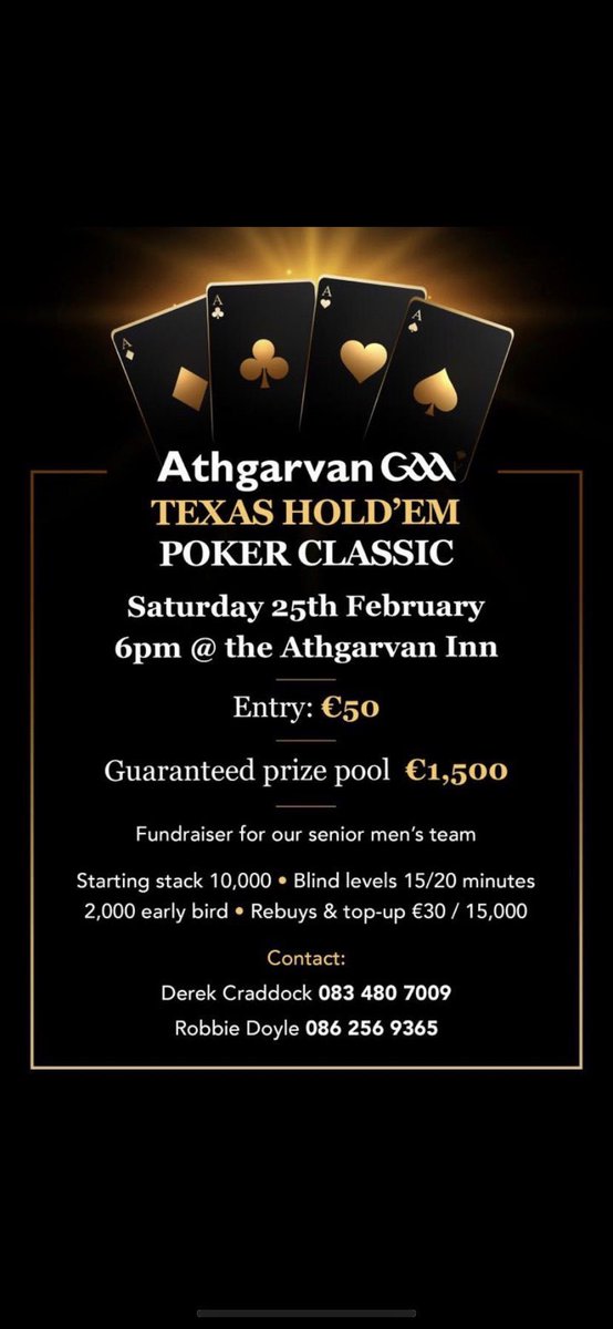A great night planned for Saturday at the <a href="/AthgarvanInn/">Athgarvan Inn</a> ♣️♣️♣️♣️♣️