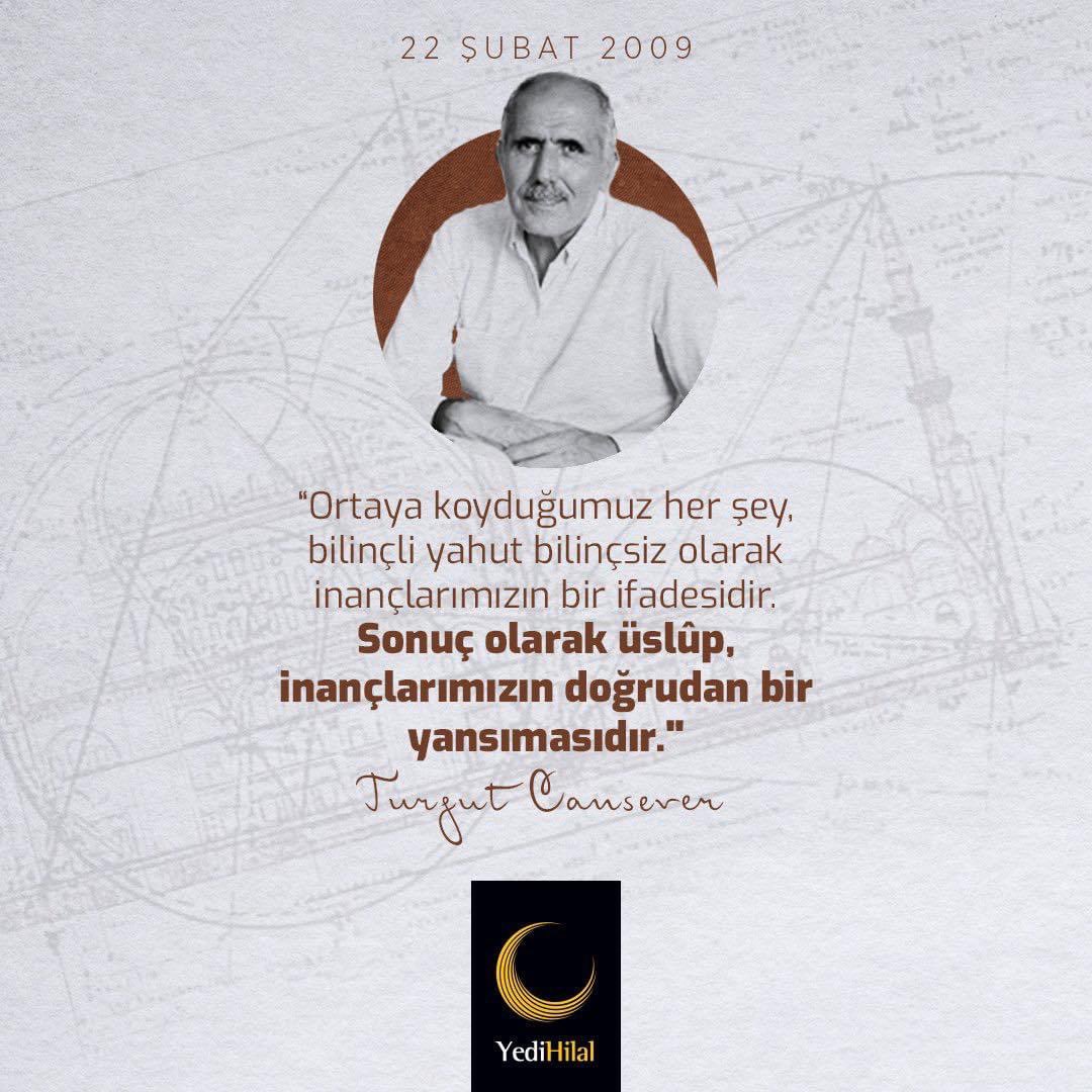 7HilalKadikoy's tweet photo. Ortaya koyduğu üslûp ile "Bilge Mimar" olarak akıllara kazınan Turgut Cansever'i vefatının sene-i devriyesinde, zor günlerden geçtiğimiz şu günlerde kadrinin bilinmesi temennisiyle rahmetle anıyoruz.
#BilgeMimar #TurgutCansever https://t.co/u8k12CtIVH