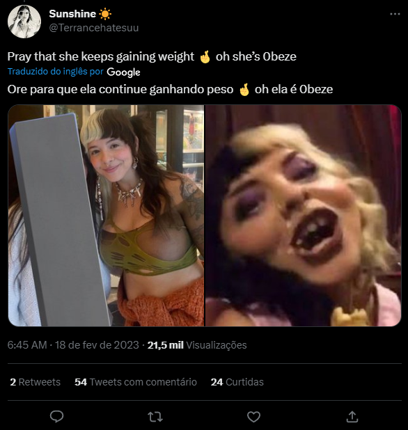 protectmels's tweet photo. ⚠️ Começando o trabalho por aqui: ⚠️

RIVALIDADE FEMININA, GORDOFOBIA E BOICOTE:

DENUNCIEM,
BLOCK SEM ENGAJAR!

https://t.co/ZXTomfiudi https://t.co/o4z63B7Vsh