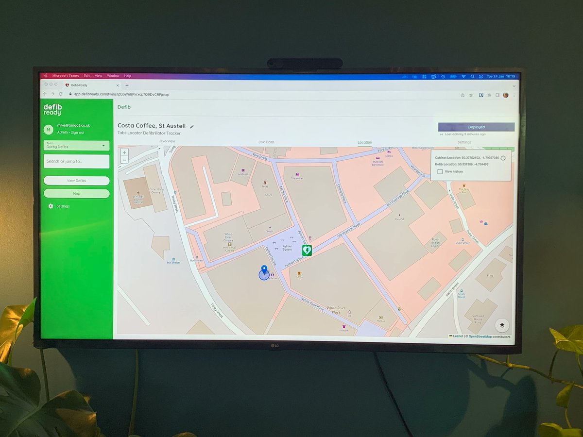 #DefibReady allows you to track deployments in real-time.

With smart notifications to alert you when a #defibrillator leaves it's cabinet, you'll never have to wonder where your #AED is again.

Retrevial is simple when you know exactly where your ##defibs are.