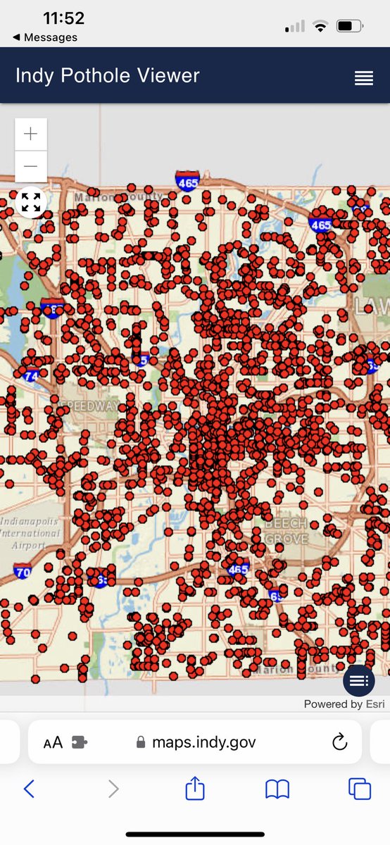 BETonScience's tweet photo. This is not ok (# of street repair requests in Indianapolis) @INDOT @GovHolcomb @IndyMayorJoe. Here's the link to submit a request (don't worry, it will take months before it's closed!!) https://t.co/aMNhgUvDZJ https://t.co/8bq5taYEce