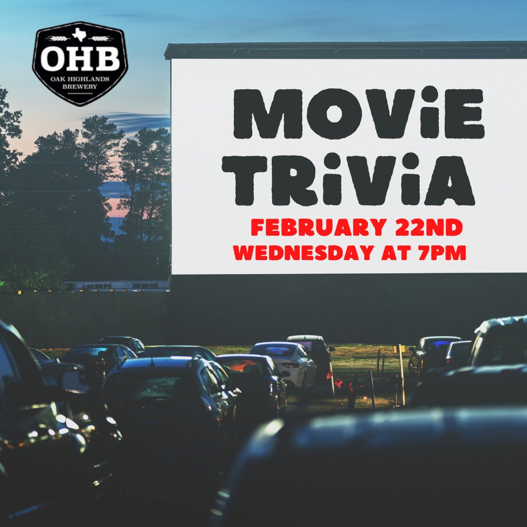 Movie Trivia tonight at OHB! We cover all genres and decades! Trivia starts at 7pm. Mint Kitchen is here from 5pm 8pm. #trivianight