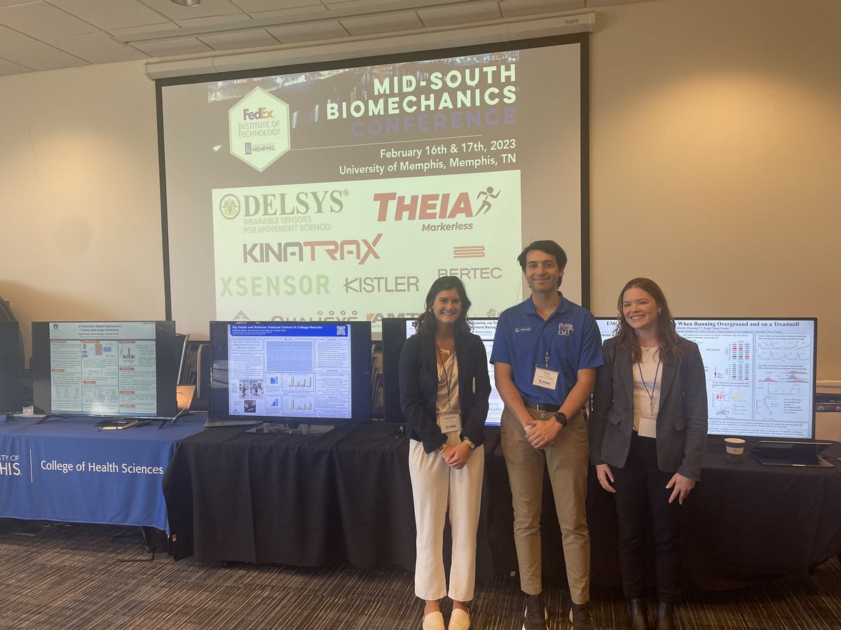 MemphisBiomech's tweet photo. Congratulations to this year’s student award winners!

Margaret Green, Auburn U.
Eddie Martinez, U. of Memphis
Lyndsey Bouve, U. of Tennessee Health Science Center
Lindsey Legg, U. of Southern Mississippi (not pictured)

Awards sponsored by Delsys, Theia, KinaTrax and XSENSOR https://t.co/B3O7rLkFXP
