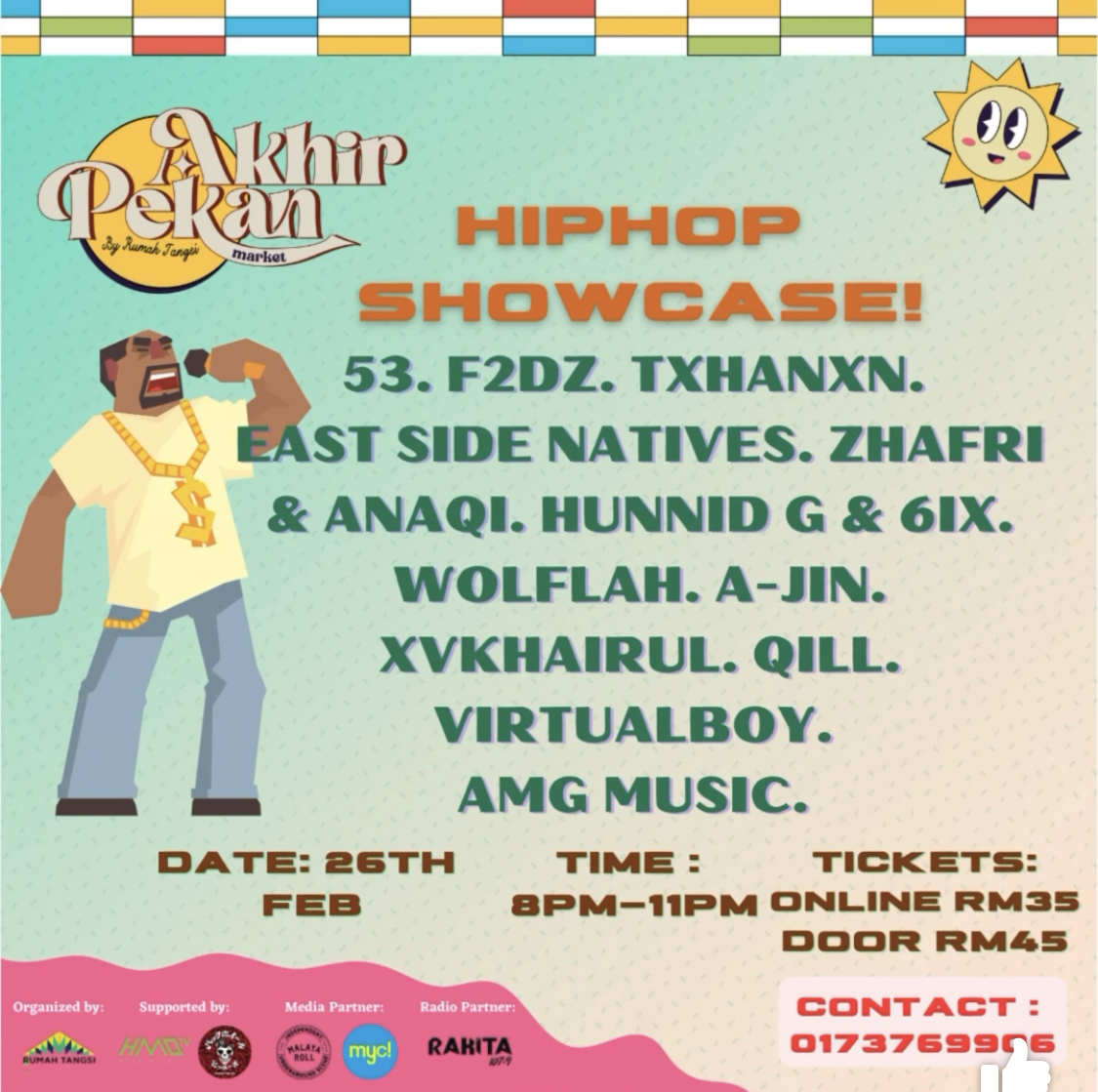 Jenn_Thompson's tweet photo. #ONGROUND LIVE : AKHIR PEKAN MARKET β HIP HOP SHOWCASE
ft. #53 @faizjyy @txhanxn #EastSideNative #Zhafri & #Anaqi #HunnidG & #6ix #Wolflah #AJin @xvkhairul #Qill #VirtualBoy #AMGMusic
at Rumah Tangsi 10, Jalan Tangsi, #KL
SATURDAY February26 8pm
TICKETS: +6017.376.9906 https://t.co/hjYH9ycMhI