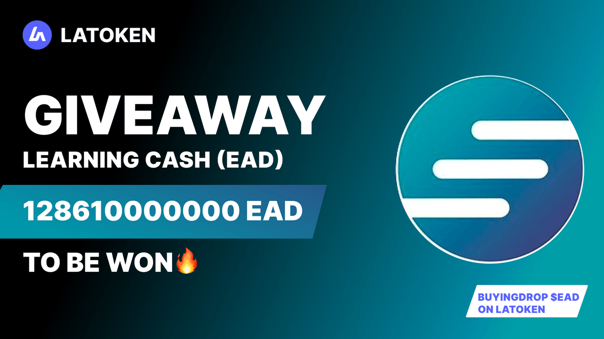 🏆 $1000 LEARNING CASH (EAD) Giveaway on #LATOKEN 

🔥 420 Winners.
✅ Complete all tasks and qualify for the #Giveaway 
📲 Share with 5 Friends and Follow.
⏰ February 22, 2023 - February 28, 2023.

JOIN GIVEAWAY👉 go.latoken.com/an7