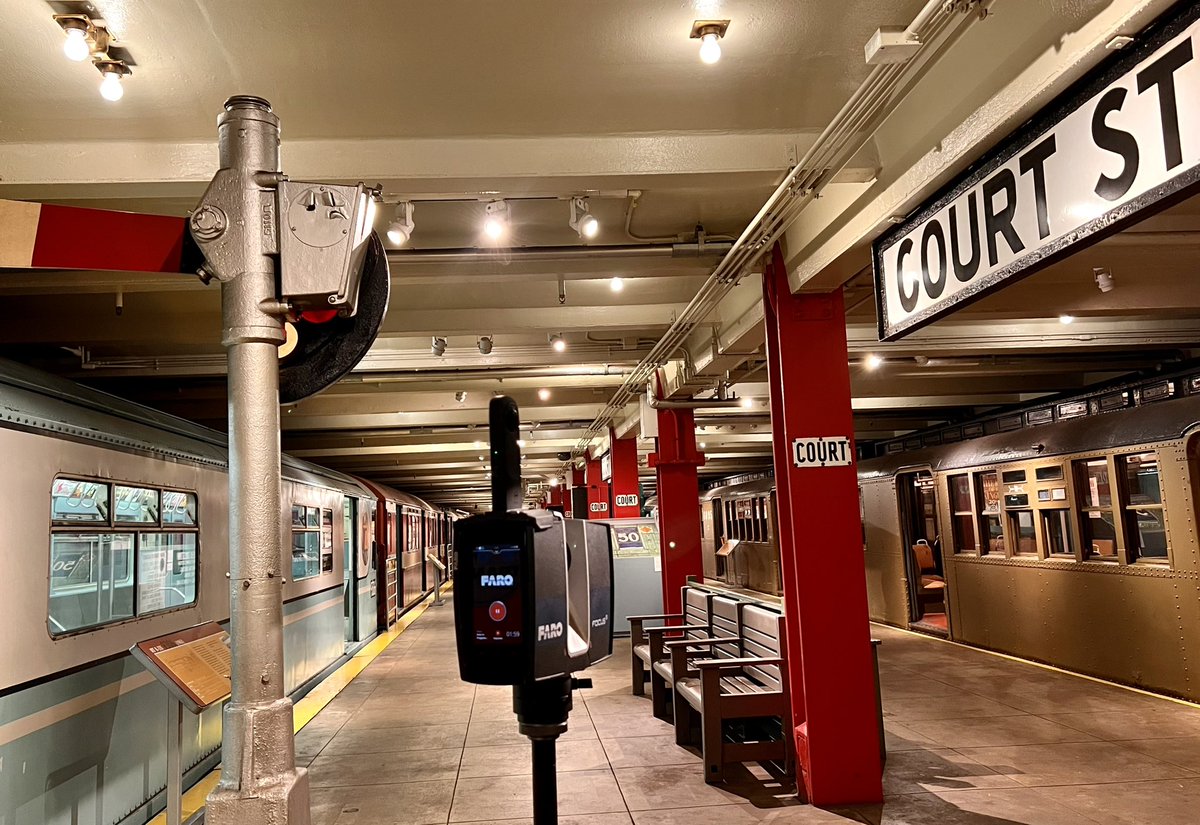 1manscan's tweet photo. #3dscanning the Subway Museum in #brooklyn, #newyork today. An amazing place. #subwaymuseum #subway #museum #lidar #laserscanning #pointcloud #farofocus. https://t.co/6ujVaCn673