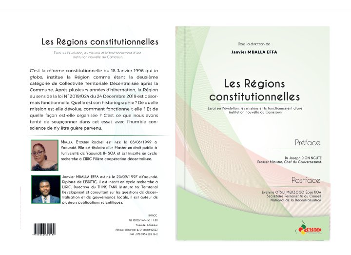 EffaJanvier's tweet photo. Qu'est-ce que la Région ? Quelle est son origine juridique ? De quelle(s) missions(s) est-elle investie ? De quelle manière fonctionne-t-elle ? La réponse à ces préoccupations se trouve dans cet ouvrage que je vous invite à lecture. 
Commandes ton exemplaire à 8.000 FCFA https://t.co/pRoGHHXzu8