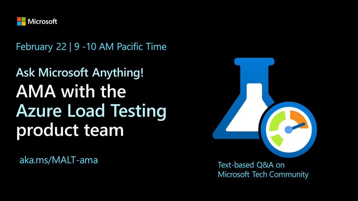 MSTCommunity's tweet image. Starting now! Join us for an AMA on #AzureLoadTesting. #Azure msft.it/60115Rdkv