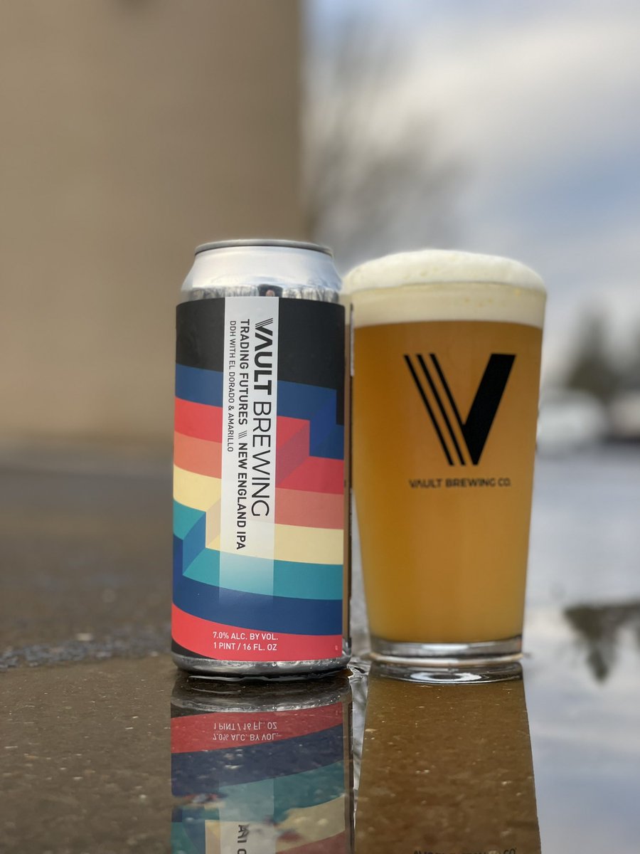 Vault_Brewing's tweet photo. CAN DROP!!!

TRADING FUTURES (7%): New England IPA hopped with Amarillo &amp; El Dorado. A serious juice bomb bursting with notes of papaya, peach rings, and overripe honeydew with a subtle yet welcome bitterness.

Available now for takeout! https://t.co/Qx6L6SUbrA