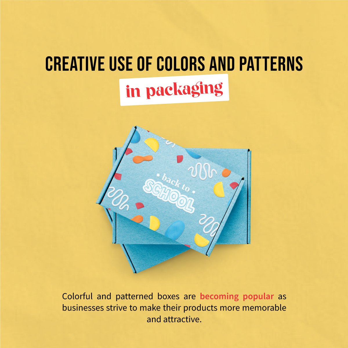 xpertspackusa's tweet image. Custom box packaging is being used as a branding tool to help businesses stand out from the competition.

Visit our website: xpertspackaging.com
.
.
#xpertspackaging #customboxpackaging #branding #competition #colorful #pattern #memorable #attractive #design #packagingdesign