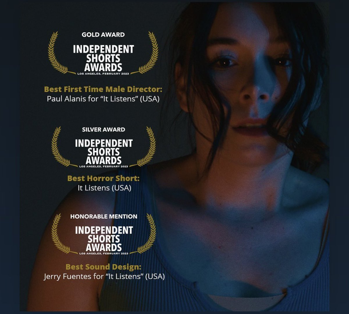 Sambo_Slim's tweet photo. Haven’t Tweeted in like 10 years, so probably down to bot followers BUT I was a producer on a short horror film that has been receiving a lot of buzz. Screening at 3 film fest &amp; won 3 awards so far. Official release in March. #HorrorMovies #shortfilm #horror https://t.co/tv8fKwd9m8