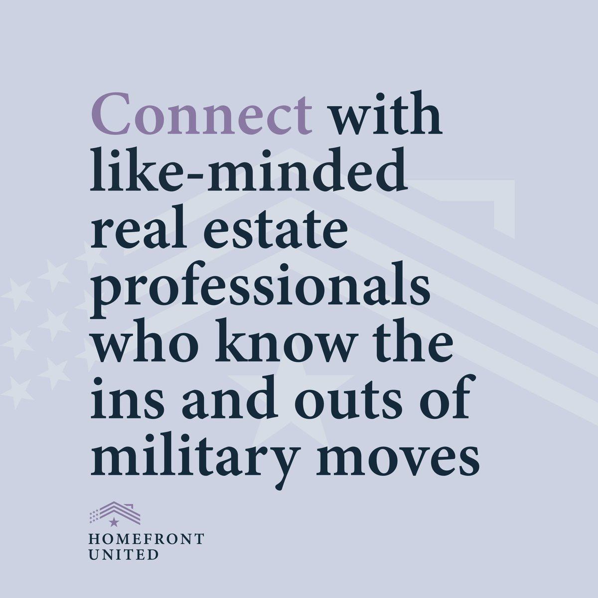 HomefrontUnited's tweet photo. Our advisory services, agent community, and career opportunities connect military families across the country with like-minded real estate professionals who have their long-term financial interests in mind. https://t.co/dfMzTeR8en