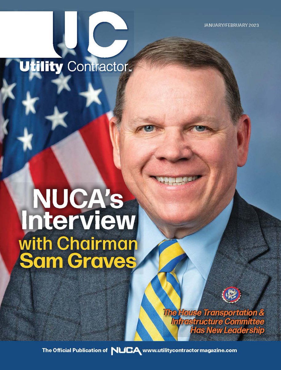 NUCA's Interview with Chairman Sam Graves
The four-page interview appears in the January/February 2023 issue of NUCA's Utility Contractor member magazine. Access the digital version here: tinyurl.com/mryuk2ys
#WeBuildAmerica  #construction  #WeDigAmerica