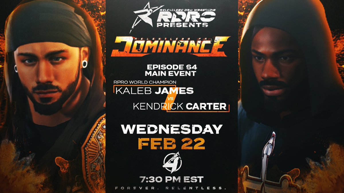 _RelentlessPro's tweet photo. DOMINANCE EP. 64 TONIGHT @ 7:30 PM EST

🔸Kaleb James (c) vs. Carter
🔸Lulu Moretti Speaks
🔸2TM Addresses His Actions
🔸Ashley Rayne (c) vs. Violet Adams
——
🪜Stairway to Heaven Qualifiers🪜
🔸Xandra vs. Chyna
🔸Jay Jones vs. Hanbin
🔸Jordan vs. Hunter
+MORE

DON’T MISS OUT!!! https://t.co/CDWQsz4yEt