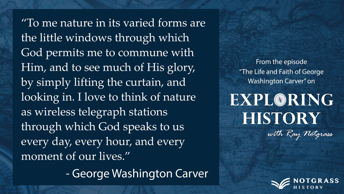 NotgrassCompany's tweet photo. Learn about George Washington Carver's deep Christian faith and remarkable talents on the latest 𝘌𝘹𝘱𝘭𝘰𝘳𝘪𝘯𝘨 𝘏𝘪𝘴𝘵𝘰𝘳𝘺 podcast.
https://t.co/taiBdzlvxh
#podcast #homeschool #notgrass #notgrasshistory https://t.co/kLPM5dYI6y