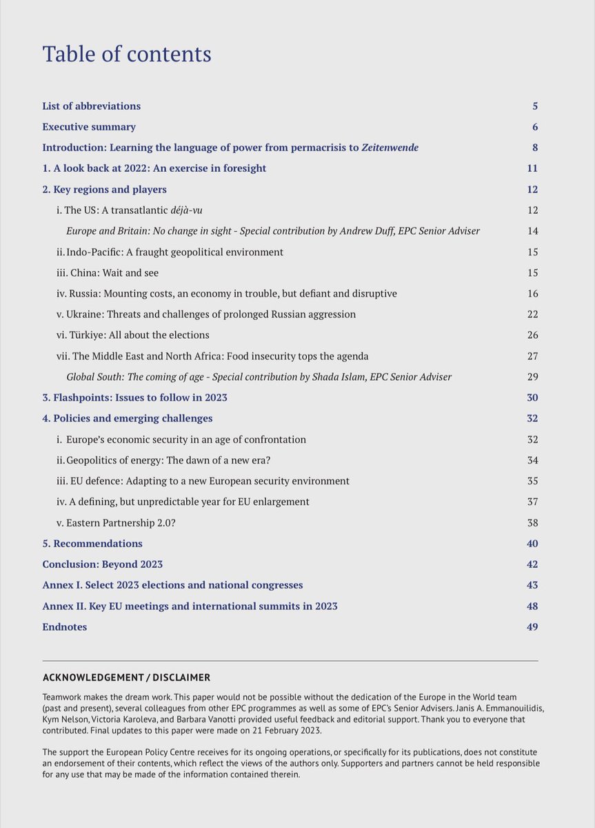 As the saying goes: “If you want to go fast, go alone; if you want to go far, go together.” The 2023 #EPCOutlookPaper is out. A yearlong <a href="/epc_eu/">European Policy Centre</a> team effort w/16 contributors (8🚺-8🚹) from 12 different countries🇧🇪🇮🇹🇬🇪🇩🇪🇳🇴🇵🇹🇷🇴🇪🇸🇨🇭🇹🇷🇬🇧🇺🇦. See the result: epc.eu/en/Publication…