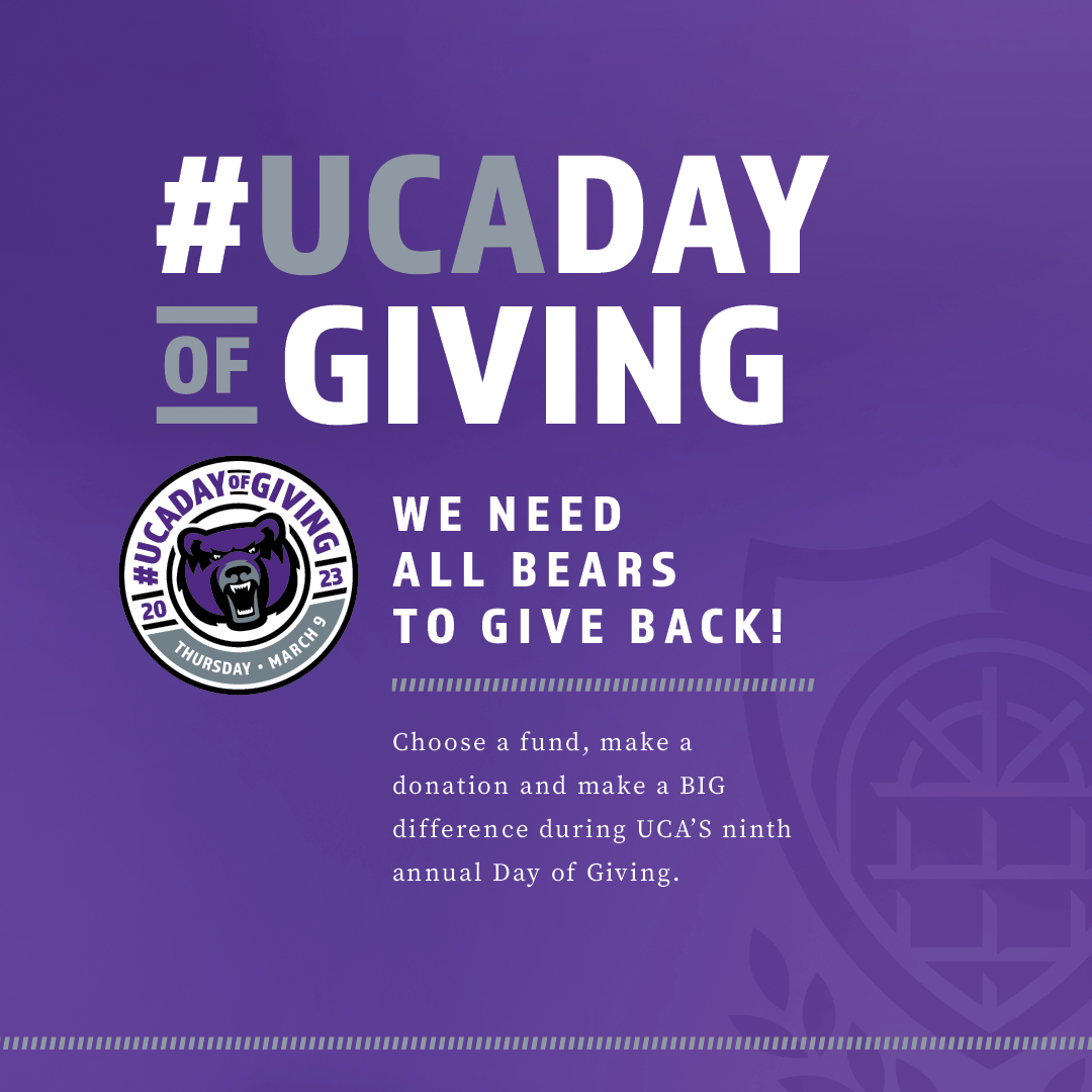 UCA_EXSS's tweet photo. Join us on March 9 for #UCADayofGiving! Learn more at https://t.co/D1g2vsFx84 https://t.co/XAuJlKpRhl