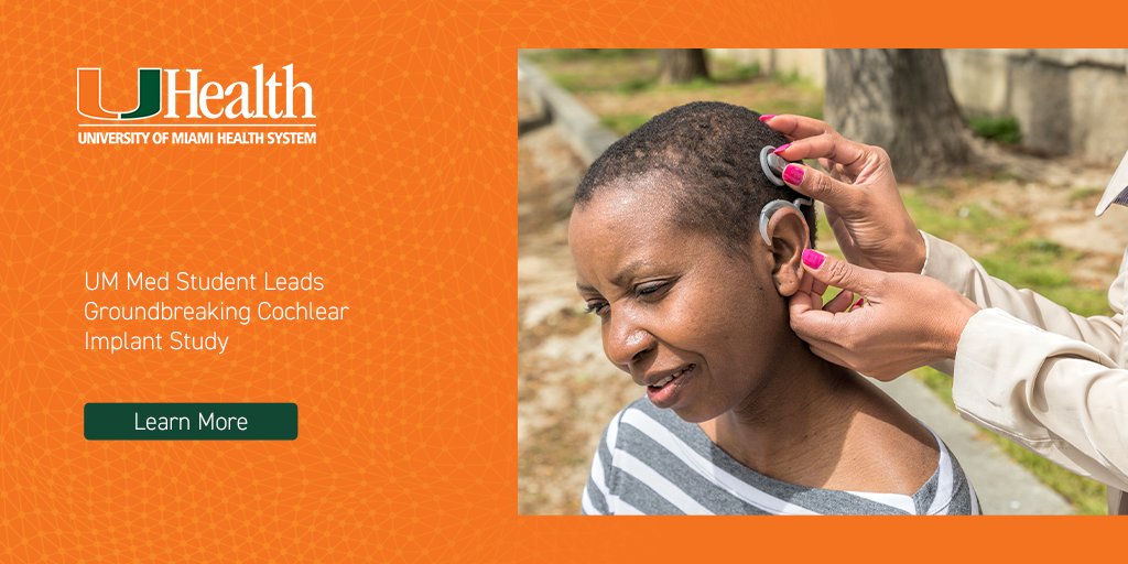 Conexiant (@conexiant) on Twitter photo A <a href="/umiamimedicine/">Miller Medicine</a> student led a new study that found a compound that can preserve residual hearing in cochlear implant procedures, leading to better clinical outcomes.
url.bcst.md/uhe-student-02… A <a href="/umiamimedicine/">Miller Medicine</a> student led a new study that found a compound that can preserve residual hearing in cochlear implant procedures, leading to better clinical outcomes.
url.bcst.md/uhe-student-02…