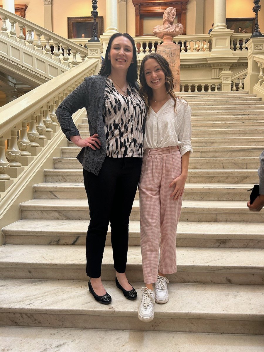 TaylorBRDN's tweet photo. My intern, Cayla, and I at the #GaCapitol advocating for #SchoolNutrition. https://t.co/IUZq56uMZ8