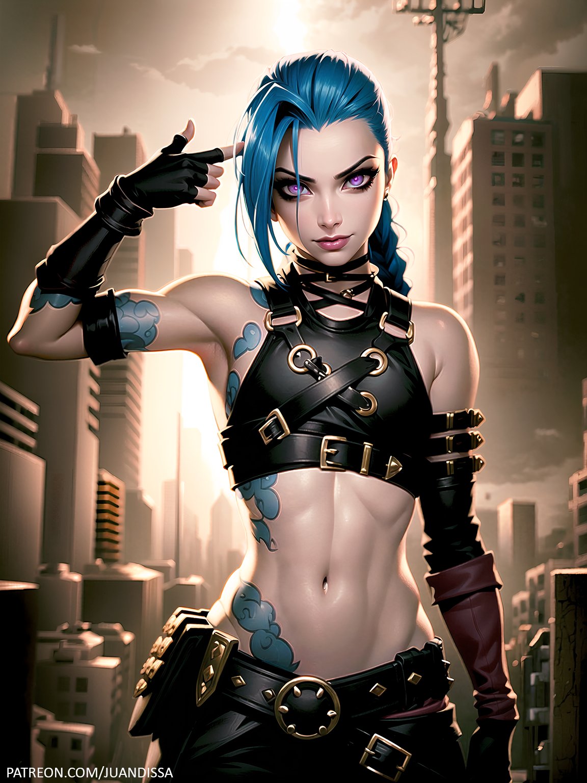 AI Jinx (league of legends) by Neuralart. AI, game art, Jinx, JuanDissa, league of legends, lol, neuralart