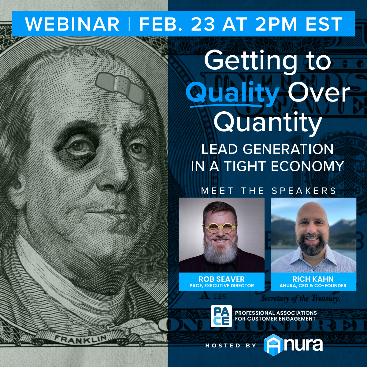 Tomorrow's the day, but there still time to sign up!⌛Join PACE Executive Director Rob Seaver and Anura's CEO and Co-Founder Rich Kahn as they dig into the on-going conversation about quality over quantity in lead gen. Sign up here - bit.ly/3k4GCFf #PACE #Anura #Webinar