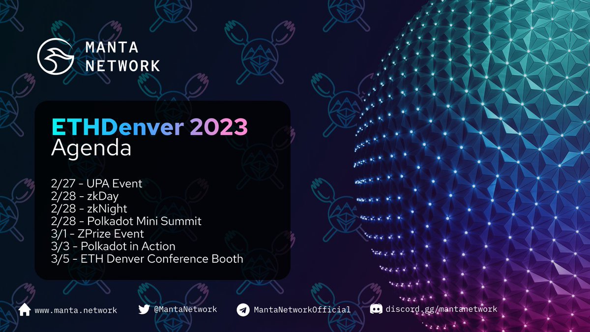 Manta Network (@MantaNetwork) on Twitter photo 2023-02-22 17:13:52 Who is coming to the world’s largest Web3 #BUIDLathon? 🌊 Make sure to connect with our team at #ETHDenver 2023! Who is coming to the world’s largest Web3 #BUIDLathon? 🌊 Make sure to connect with our team at #ETHDenver 2023!