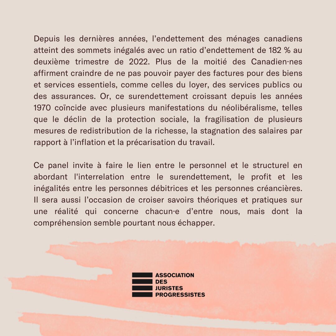 juriprogres's tweet photo. Êtes-vous prêt.e.s pour un autre panel?

Le #profit et l'#endettement justifiés par le #droit: Les deux côtés d'une médaille #néolibérale

Pour acheter ton billet: https://t.co/nf0wjbwdVb https://t.co/C4xBQYAv2d