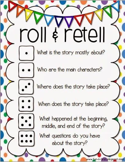 MikMoscatello's tweet photo. This is a simple engaging activity that students can do in small groups! Roll &amp; Retell allows students to practice summarizing regarding a story they’ve read. @PJLanguageArts https://t.co/1Hg0ZlWbvH
