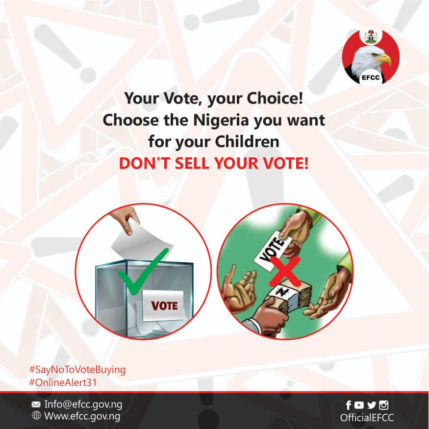 officialEFCC's tweet photo. #SayNoToVoteBuying 
#SayNoToBribery https://t.co/CWSxDLuIQo