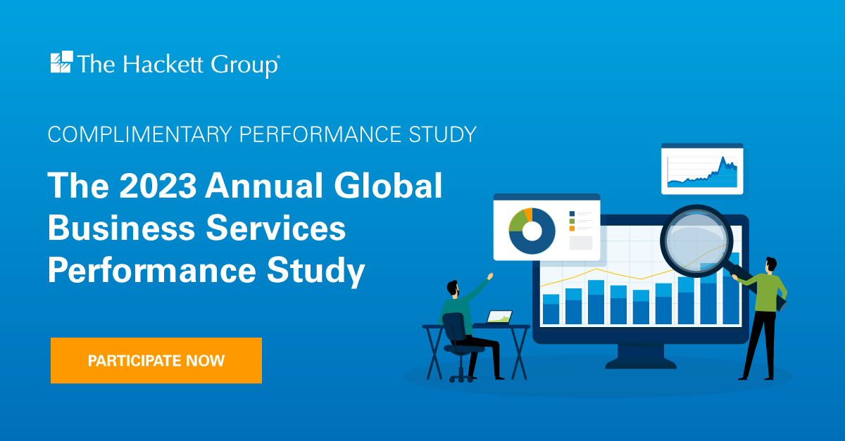 Participate in The Hackett Group's 2023 GBS Performance Study and see how you compare to peers. Participants will receive a presentation comparing success factors and more. Share your responses here: my.sociabble.com/yGGb7PgJFJ97