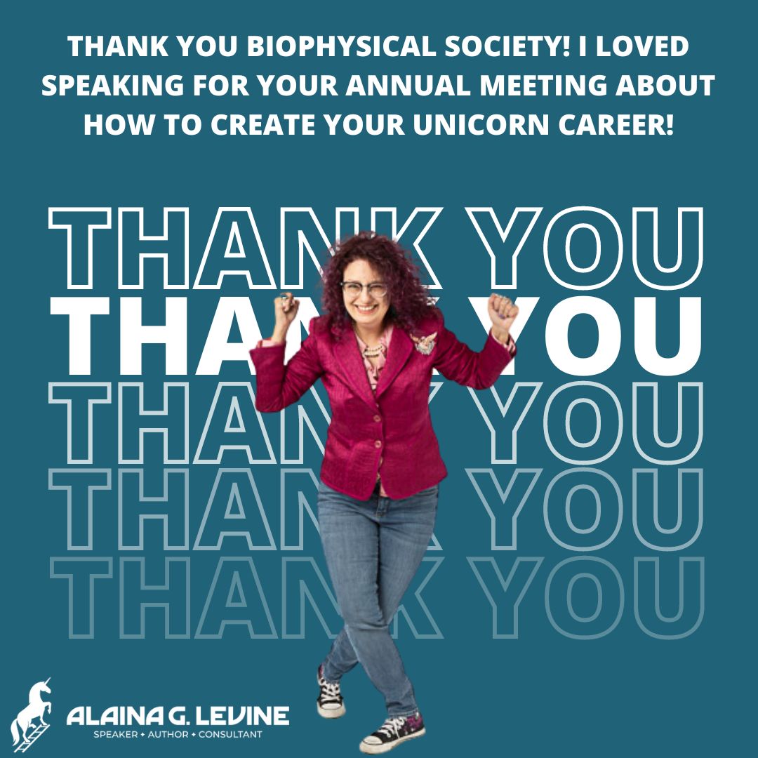 AlainaGLevine's tweet image. Thank you Biophysics Nerds! Had a great time delivering workshops at @biophysicalsociety Annual Meeting #bps2023. I spoke on #yourunicorncareer, #networkingfornerds, #negotiation, saying yes and no to opportunities, #interviewing, and marketing your value.

Thank you so much!!