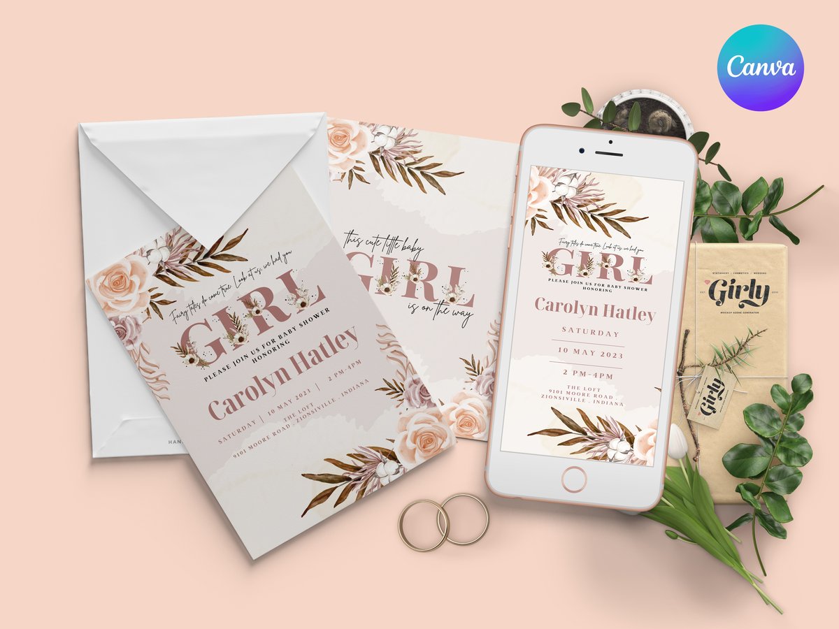 AbsoluteprettyC's tweet photo. Hello, come grab your digital Baby Shower bundle set now with customizable text, photo, and everything else.Canva is simple to use. 
Boho girl is on the way ~❤️

#etsy #etsyuk #etsysellers #etsyus
#etsylover #etsygift #etsy #etsyshop #canva  #bohogirl #bohostyle #bohobride #boho https://t.co/rhWeL8HjdW