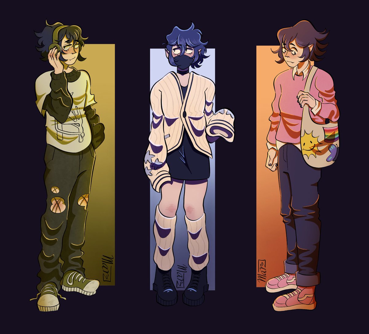 littlemobby's tweet photo. idk how to draw folds on clothes but that’s not gonna stop me from drawing my blorbos in little outfits #mhafanart https://t.co/uaehACGvku