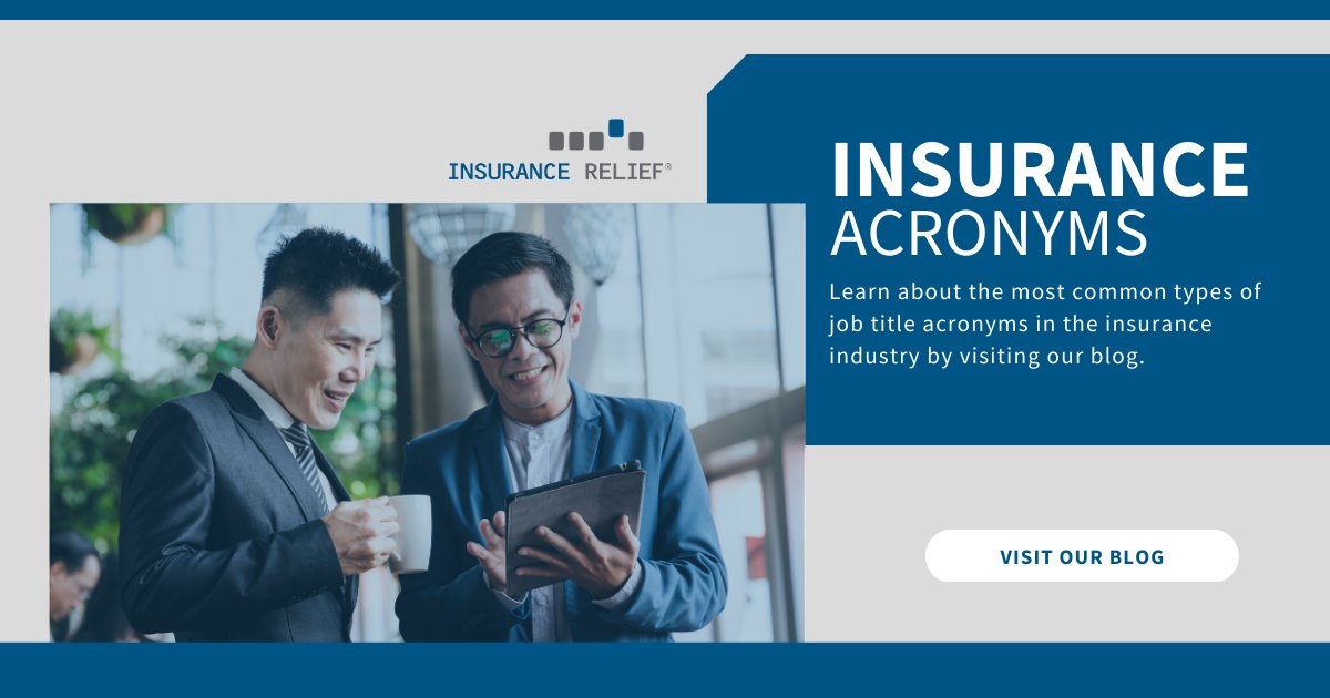 The insurance industry is complex! To simplify it a little, here is a list of insurance jobs and their abbreviations -> bit.ly/3wpL4AK

#InsuranceRelief #insurance #insurancejobs #insuranceprofessionals #insurancecareer #insuranceindustry